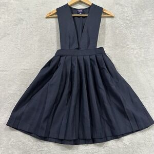 French Toast Uniform Mini Dress Girls 12 Navy Blue Plaid Academia